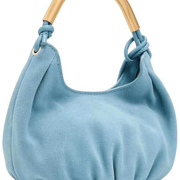 NWT Madewell The Camren Mini Bag Blue Suede - Picture 2 of 5